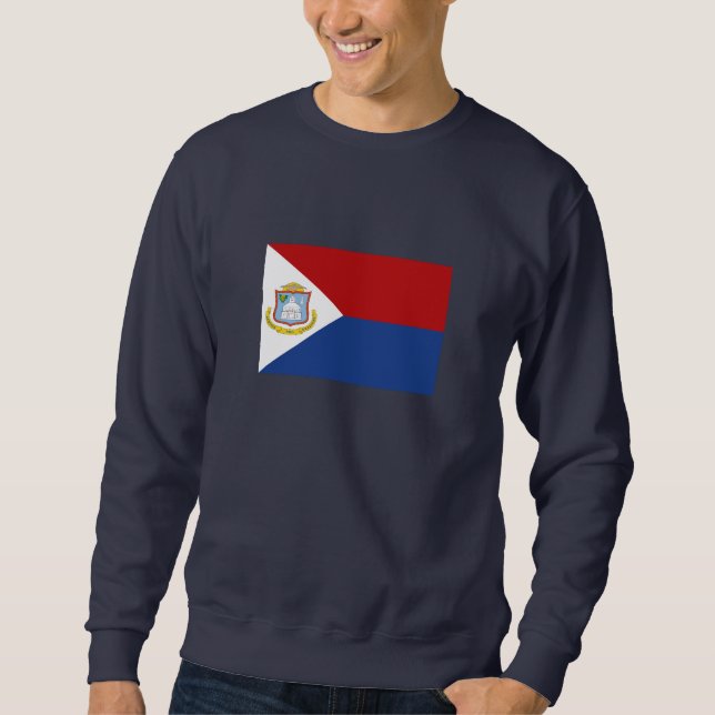 Sint Maarten-flagga Lång Ärmad Tröja (Framsida)