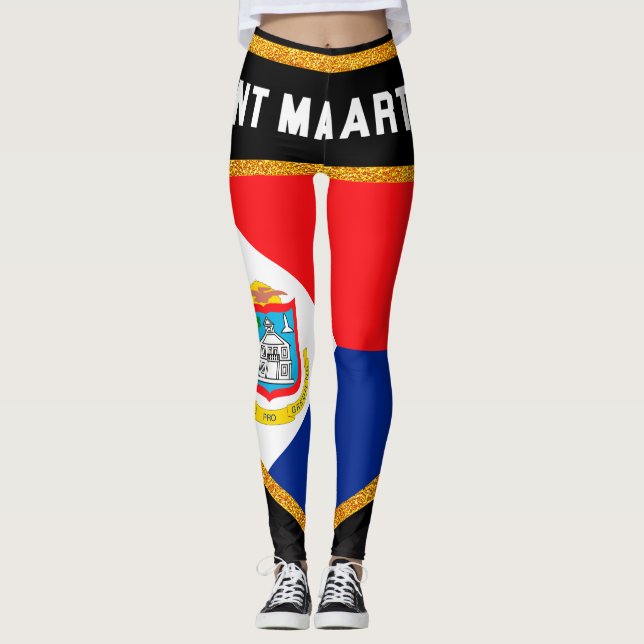 Sint Maarten Flagga Leggings (Framsida)