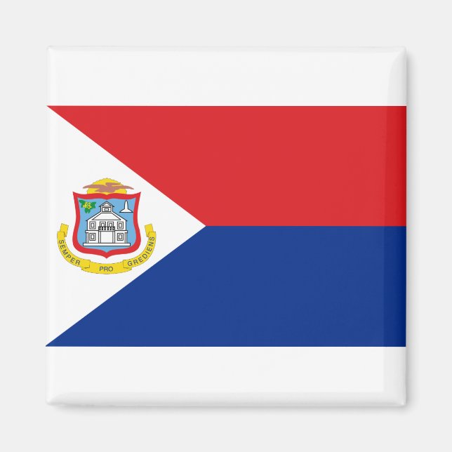 Sint Maarten flagga Magnet (Framsidan)