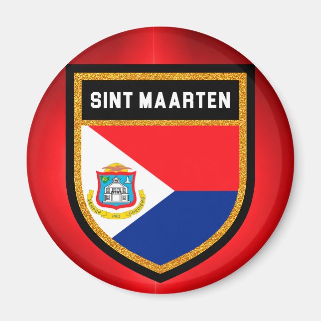 Sint Maarten Flagga Magnet (Framsidan)