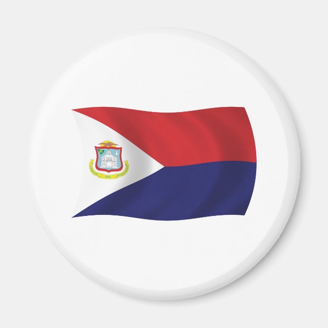 Sint Maarten Flagga Magnet (Framsidan)