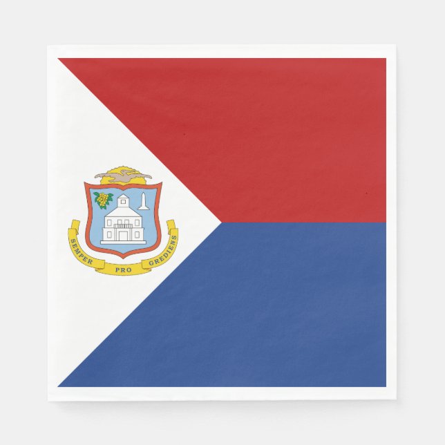 Sint Maarten-flagga Pappersservett (Framsidan)