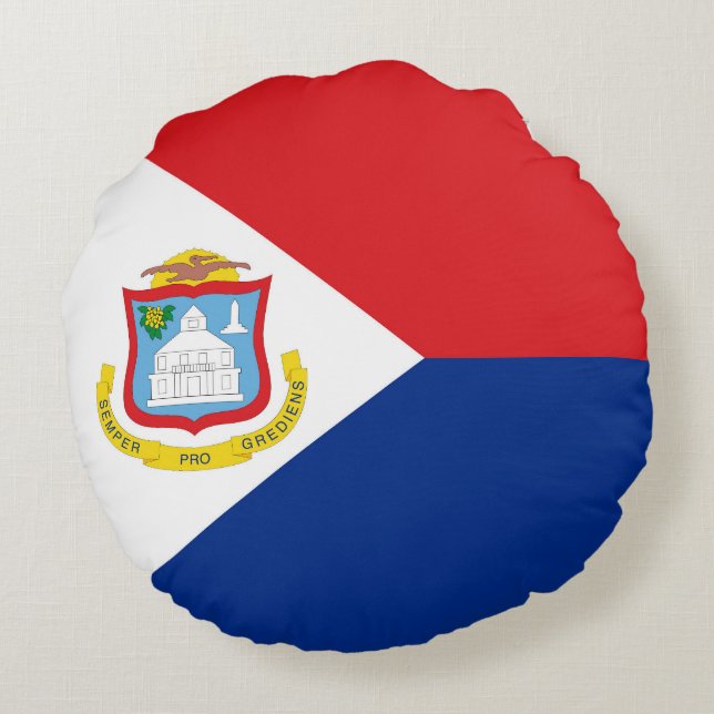 Sint Maarten flagga Rund Kudde (Baksidan)