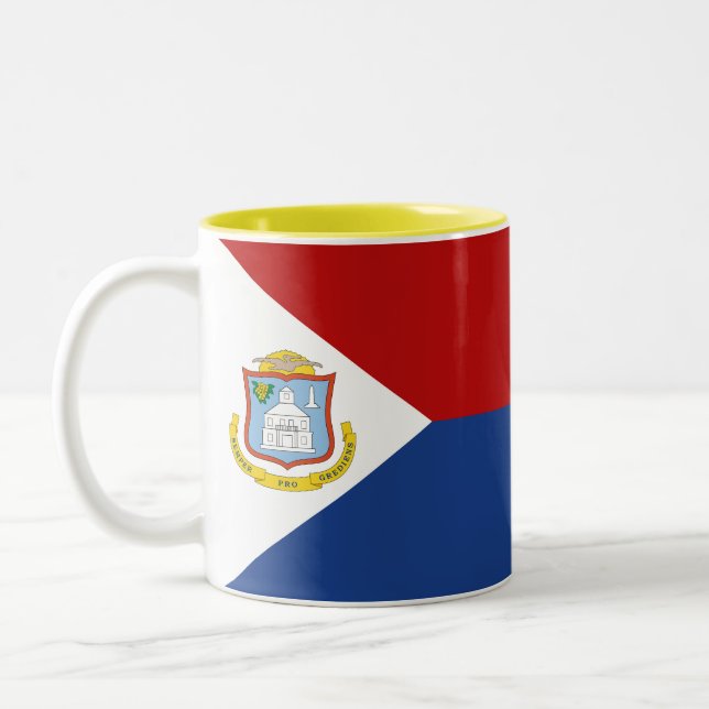 Sint Maarten-flagga Två-Tonad Mugg (Vänster)