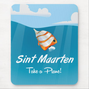 Sint Maarten helgdag reseaffisch tecknad. Musmatta