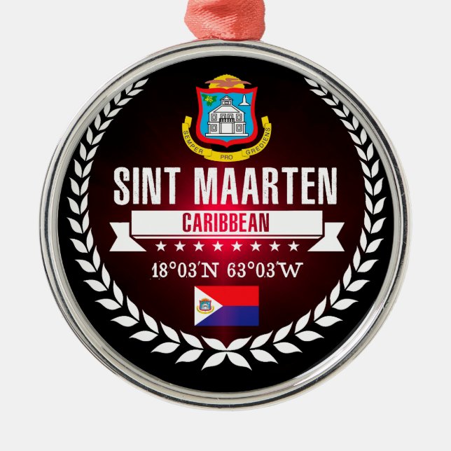 Sint Maarten Julgransprydnad Metall (Framsidan)