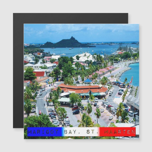 Sint Maarten - Marigot Bay Magnetic Card (Fram/baksida)