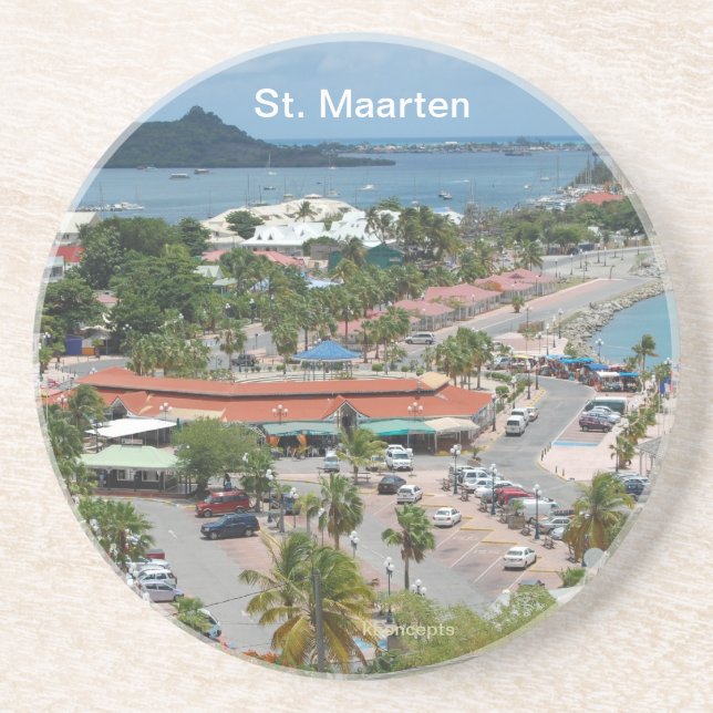 Sint Maarten - Marigot Bay Underlägg Sandsten (Framsidan)