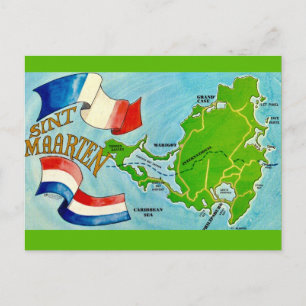 Sint Maarten Ö-postkortskarta Vykort