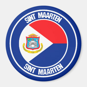 Sint Maarten Round Emblem Magnet