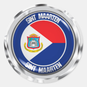 Sint Maarten Round Emblem Runt Klistermärke