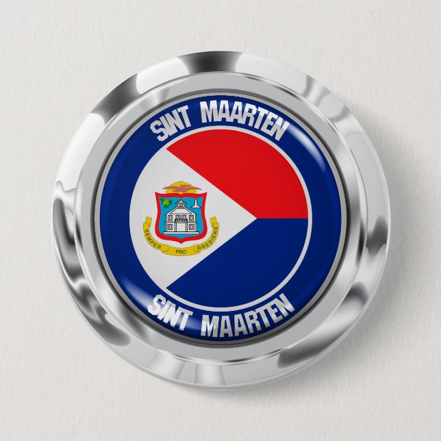 Sint Maarten Rund emblem Knapp (Framsida)