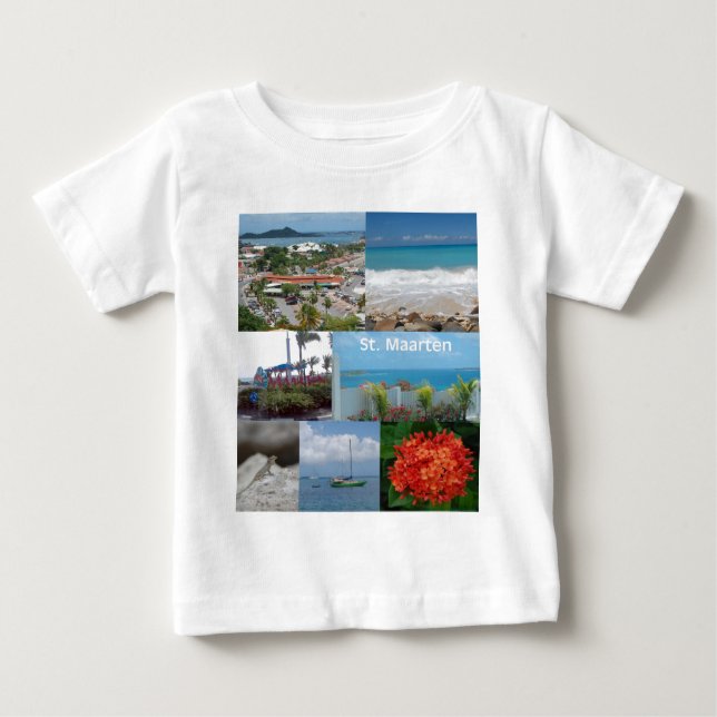 Sint Maarten-Saint Maarten Photo Collage Tee Shirt (Framsida)