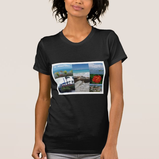 Sint Maarten-Sint Martin Photography Collage T Shirt (Framsida)