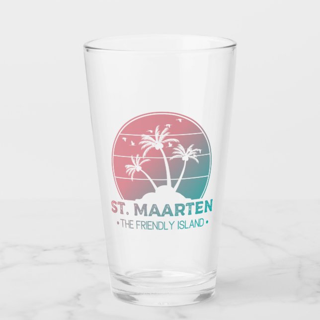 Sint. Maarten | Sint Martin Retro Gradient Glaskopp (Framsida)
