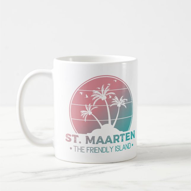 Sint. Maarten | Sint Martin Retro Gradient Kaffemugg (Vänster)