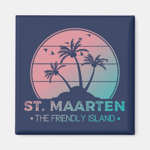 Sint. Maarten   Sint Martin Retro Gradient Magnet