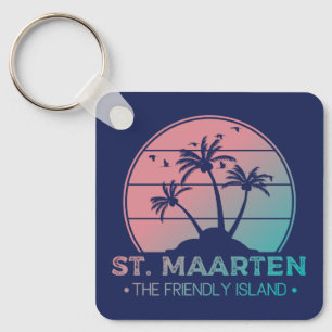 Sint. Maarten   Sint Martin Retro Gradient Nyckelring