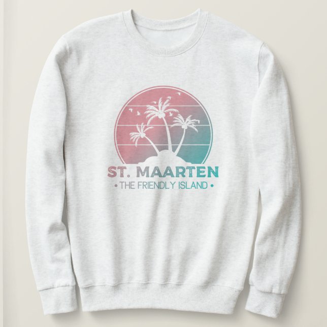 Sint. Maarten | Sint Martin Retro Gradient T Shirt (Design framsida)