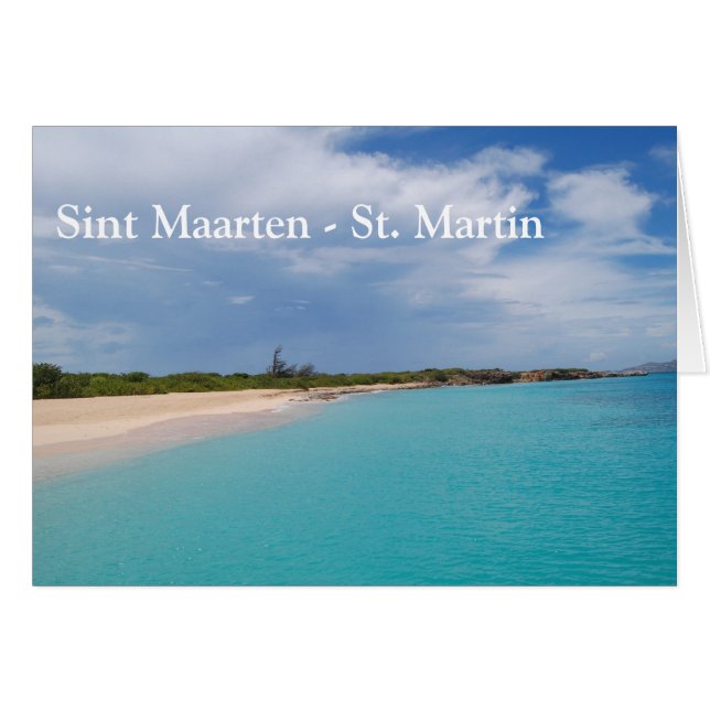 Sint Maarten - St. Martin Beach Scene Hälsningskort (Framsidan Horizontal)