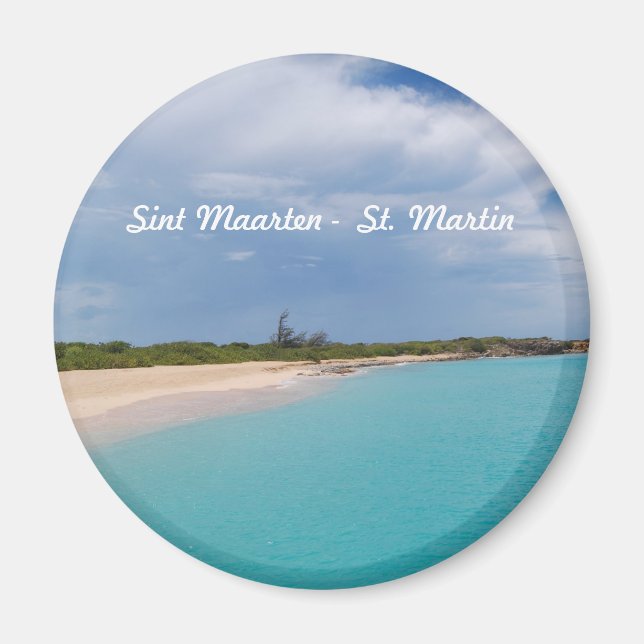 Sint Maarten - St. Martin Beach Scene Magnet (Framsidan)