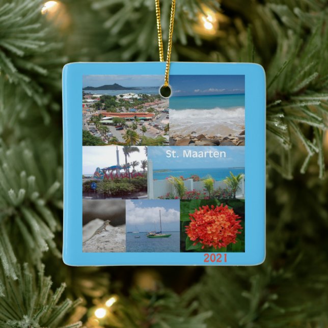 Sint Maarten - St. Martin Julgransprydnad Keramik (Träd)