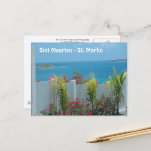 Sint Maarten - St. Martin Ocean Blå Sjöutsikt Post Vykort