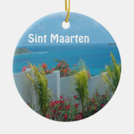 Sint Maarten - St. Martin Ocean Blue-Sjölandskapet Julgransprydnad Keramik
