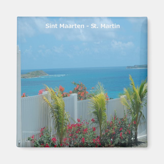 Sint Maarten - St. Martin Ocean Blue-Sjölandskapet Magnet (Framsidan)