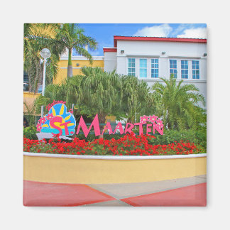 Sint Maarten, välkomstskylt, fotografi, holländska Magnet