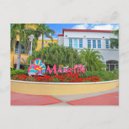 Sint Maarten, välkomstskylt, fotografi, holländska Vykort