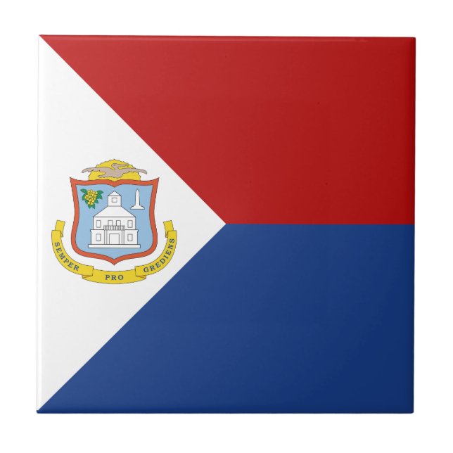 Sint Maartens flagga Kakelplatta (Framsidan)