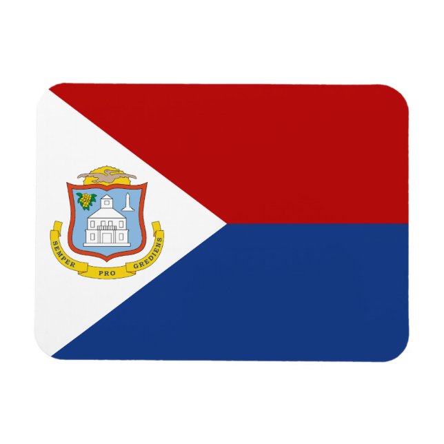 Sint Maartens flagga Magnet (Horisontell)