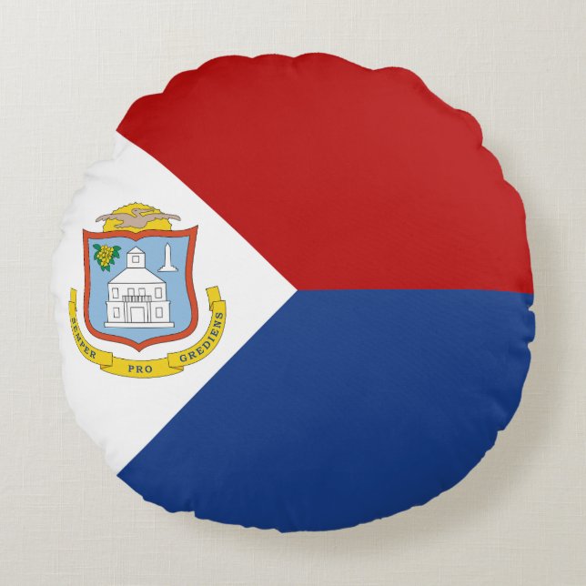 Sint Maartens flagga Rund Kudde (Framsidan)