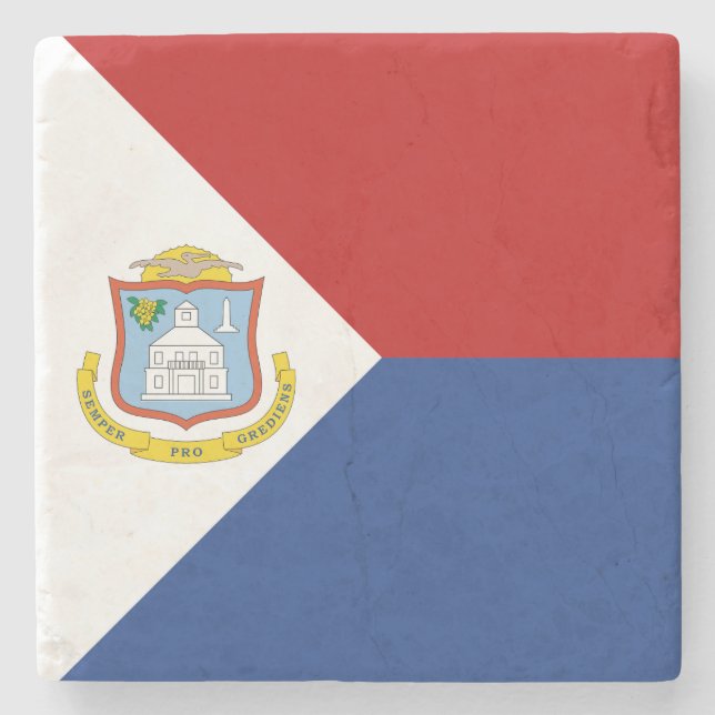 Sint Maartens flagga Stenunderlägg (Framsidan)