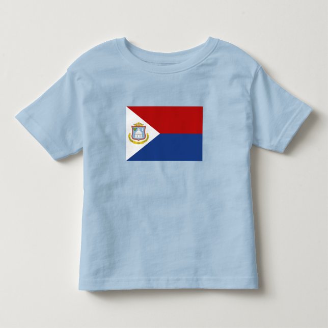 Sint Maartens flagga T Shirt (Framsida)