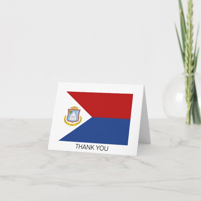 Sint Maartens flagga Tack Kort (Framsida)