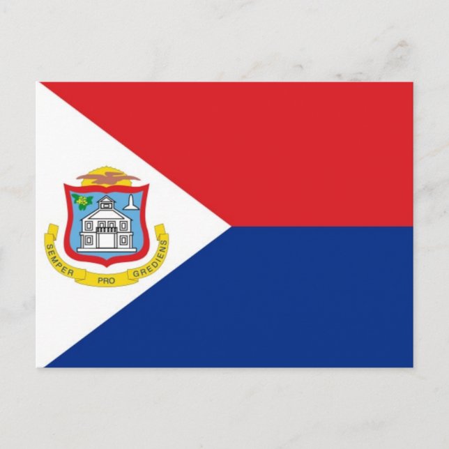 Sint Maartens nationella världsflagga Vykort (Framsida)