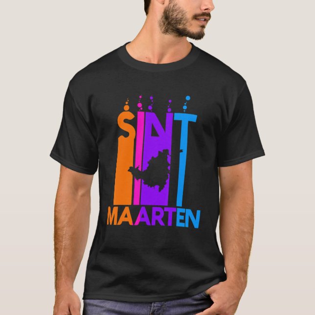 Sint Maartin Colorful Bubbles T Shirt (Framsida)