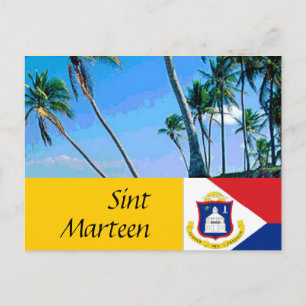 Sint Marton St Martin flagga och handflatan träd Vykort