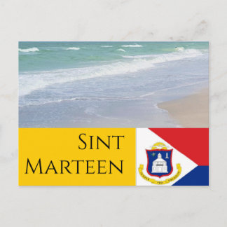 Sint Marton St Martin flagga och stränder Vykort