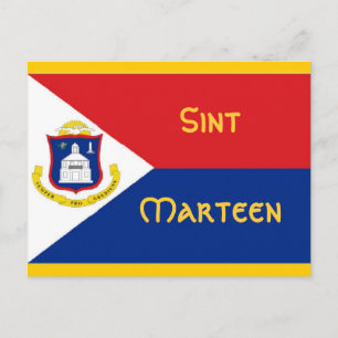 Sint Martton St Martin flagga Vykort