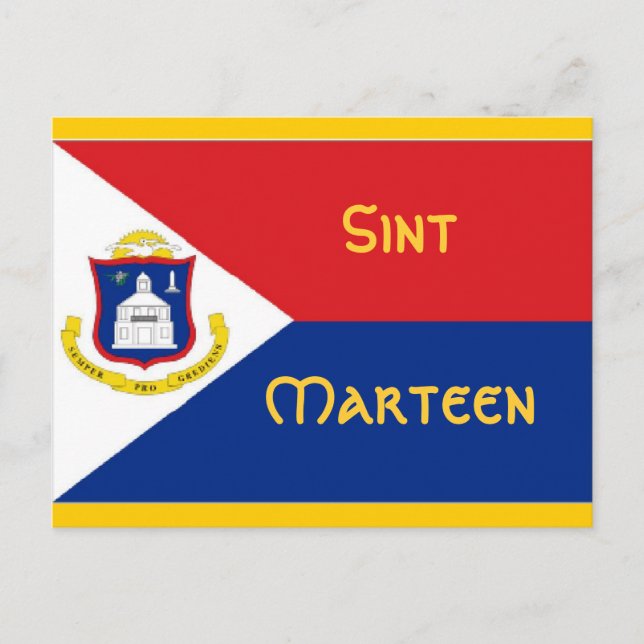 Sint Martton St Martin flagga Vykort (Framsida)