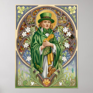 Sint. Patrick Day Art nouveau Painting Poster