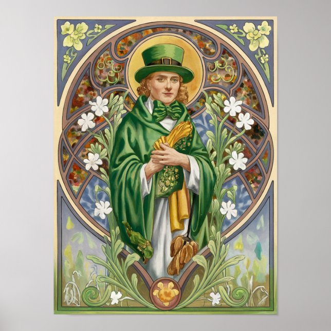 Sint. Patrick Day Art nouveau Painting Poster (Framsidan)