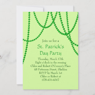 Sint. Patrick's Day Party bjudan - grönt Inbjudningar
