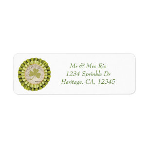 Sint. Patrick's Day Shamrock Löv Address Label Returadress Etikett