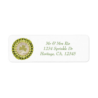 Sint. Patrick's Day Shamrock Löv Address Label Returadress Etikett