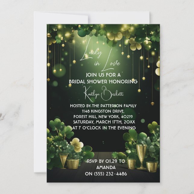 Sint. Patricks Möhippa Grönt inbjudan (Framsida)