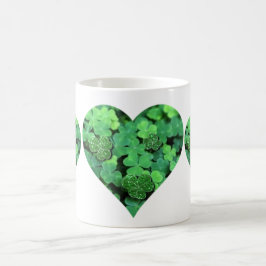 Sint. Patties Day, grönt schrock, Irish hearts Kaffemugg